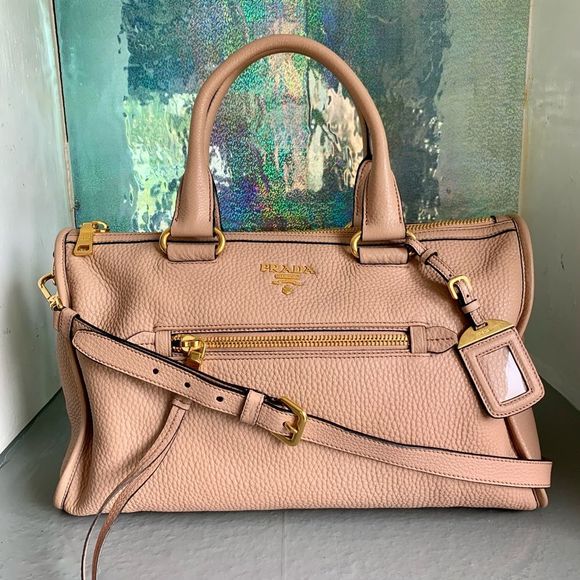 Prada Handbags - Prada Vitello Daino 2 Way Handbag Nude